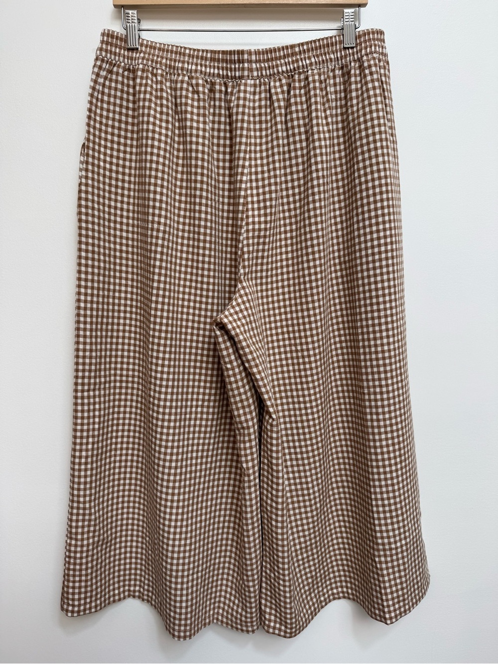 Tarse Gingham Check Wide Leg Crop Pants Women XL NWT Summer Picnic Beach Vacay - Picture 5 of 11